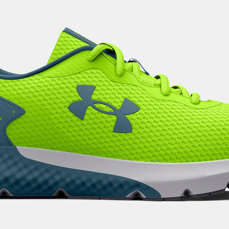 Boys' Grade School  Under Armour  Charged Rogue 3 Running Shoes Lime Surge / Static Blue / Static Blue 4