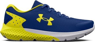 blue yellow running shoes