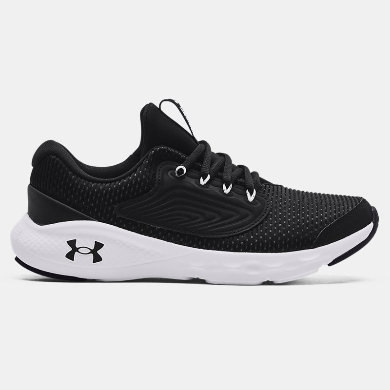 Boys' Grade School Under Armour Charged Vantage 2 Running Shoes Black / Black / White 35.5