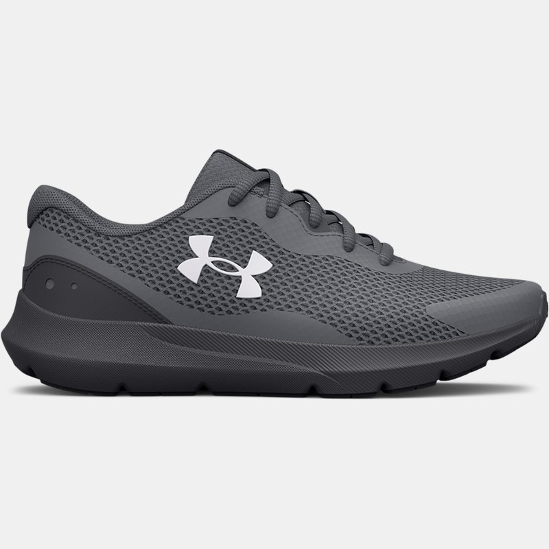 Boys' Grade School Under Armour Surge 3 Running Shoes Pitch Gray / Jet Gray / White 38.5