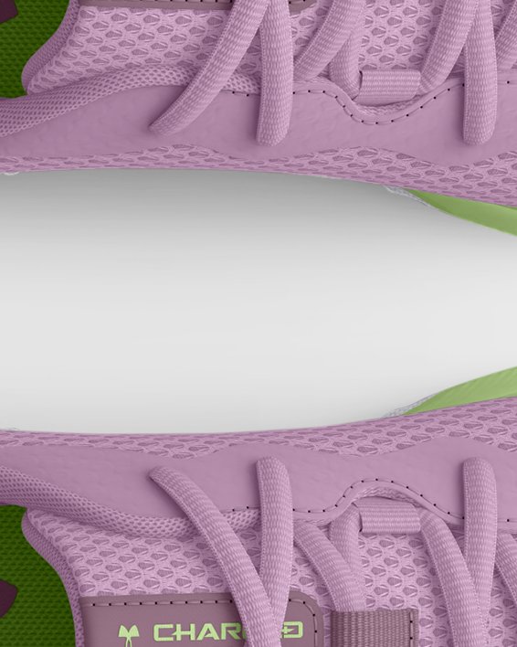 Girls' Grade School UA Charged Rogue 3 Running Shoes in Purple image number 2