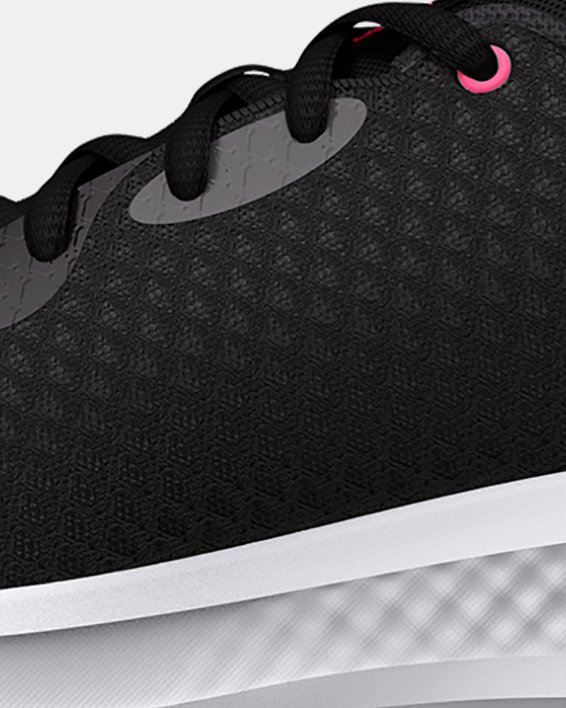 Girls' Grade School UA Charged Pursuit 3 Running Shoes, Black, pdpMainDesktop image number 1