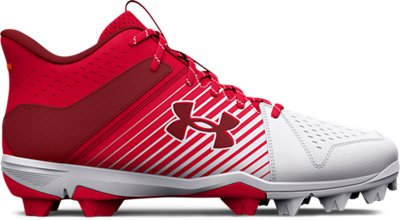 under armour red baseball cleats