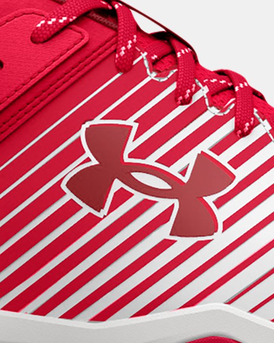 Boys' UA Leadoff Low RM Jr. Baseball Cleats in Red image number 0