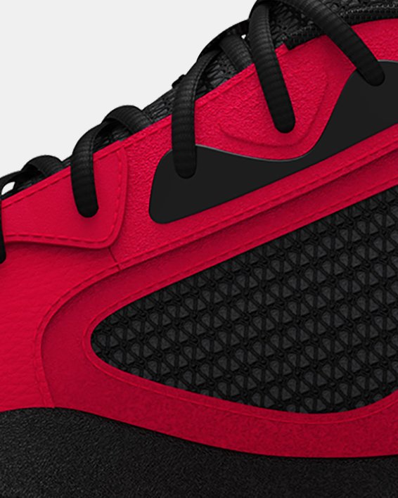 Unisex UA Lockdown 6 Basketball Shoes in Red image number 1