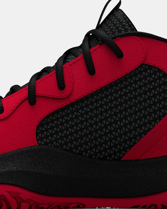 Pre-School UA Lockdown 6 Basketball Shoes in Red image number 1