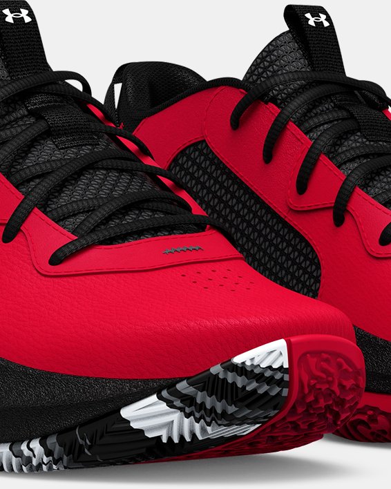 Pre-School UA Lockdown 6 Basketball Shoes in Red image number 3