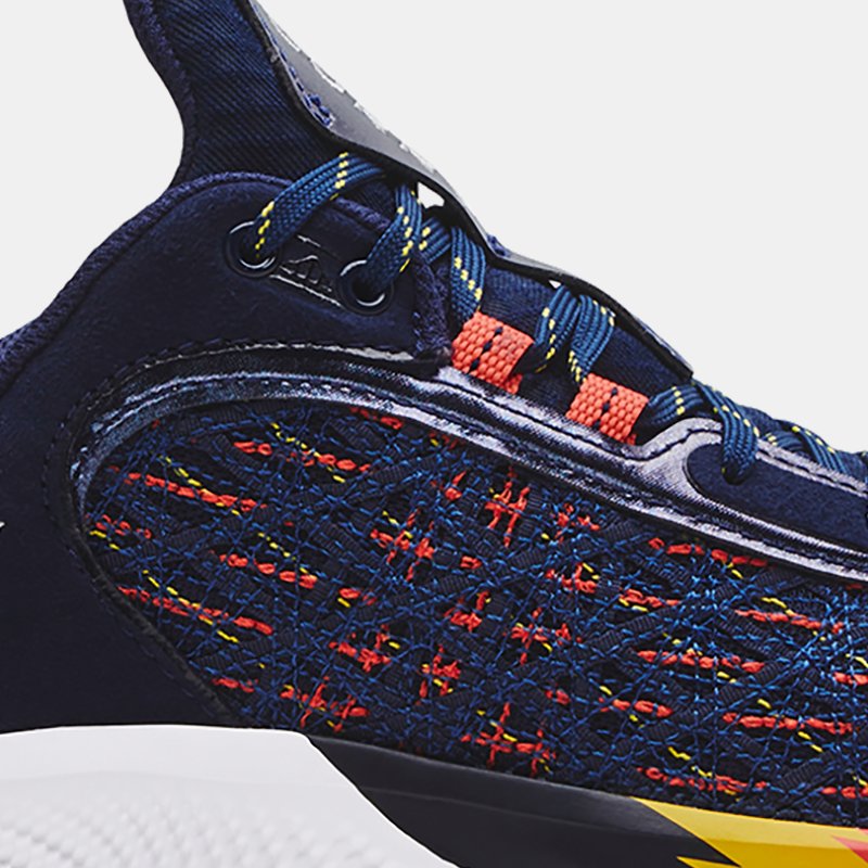Under Armour Unisex Curry Flow 9 Basketball Shoes Midnight Navy / Orange / White 11
