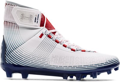 under armour red white and blue football cleats