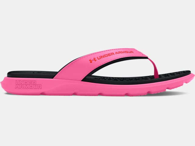 Under armour cheap pink flip flops