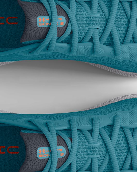 女士UA HOVR™ Sonic 6跑鞋 in Blue image number 2