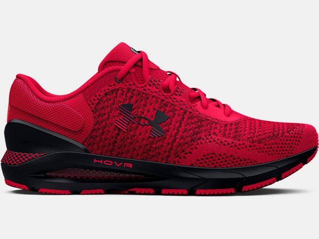 Mens black and red under armour on sale shoes