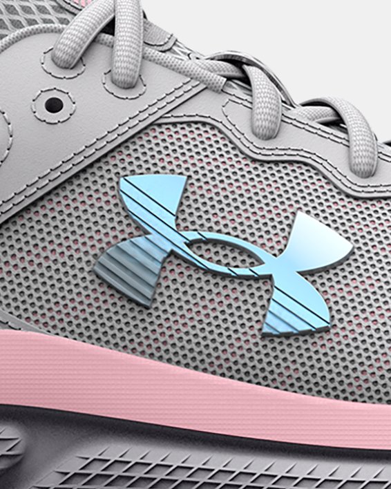 Girls' Grade School UA Assert 10 Running Shoes in Gray image number 0