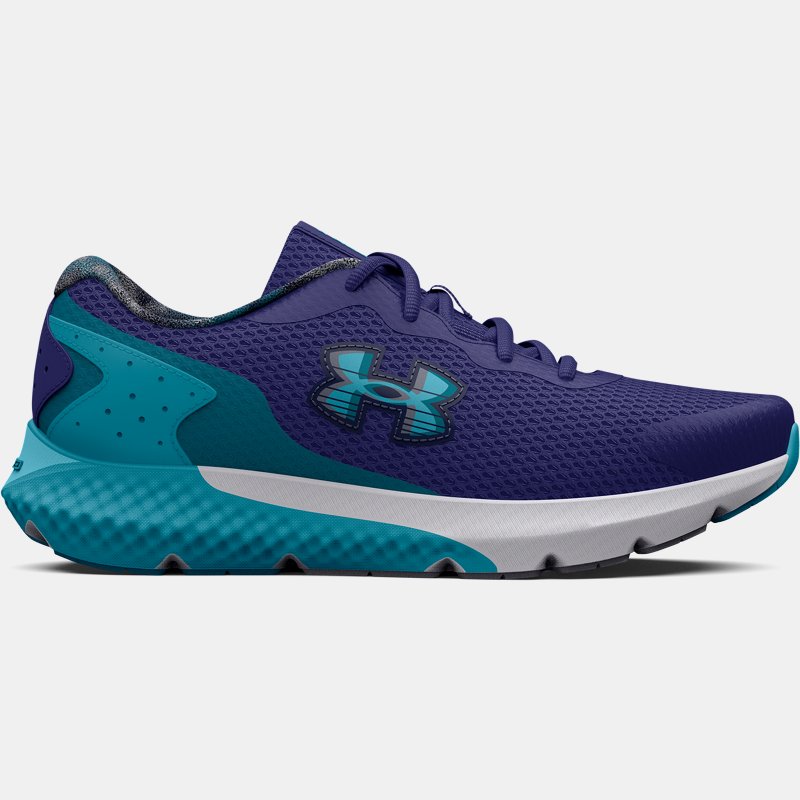 Boys' Grade School Under Armour Charged Rogue 3 Running Shoes Sonar Blue / Blue Surf / Blue Surf 40