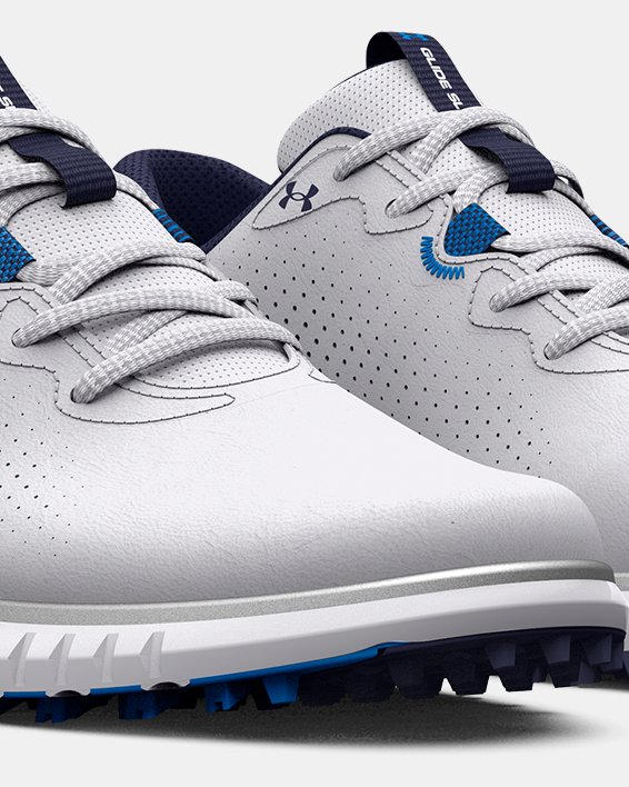 Men's UA Glide 2 Spikeless Golf Shoes in White image number 3