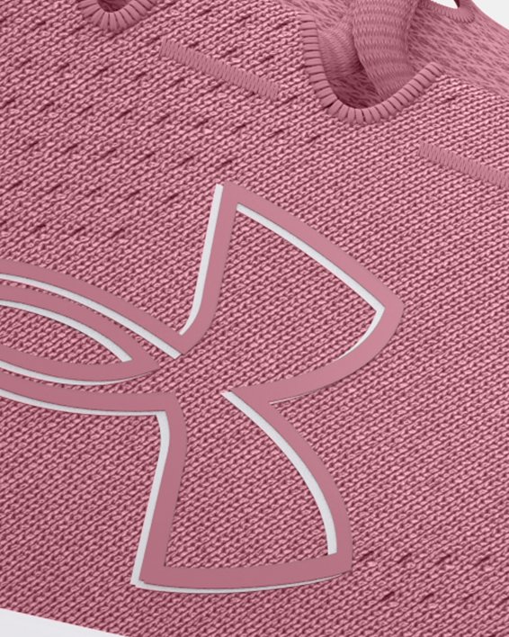 女士UA Charged Pursuit 3 Big Logo跑鞋 in Pink image number 0