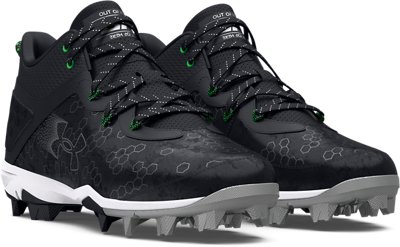 Tenis de b&eacute;isbol UA Harper 8 Mid RM para hombre, Black, pdpMainDesktop image number 3