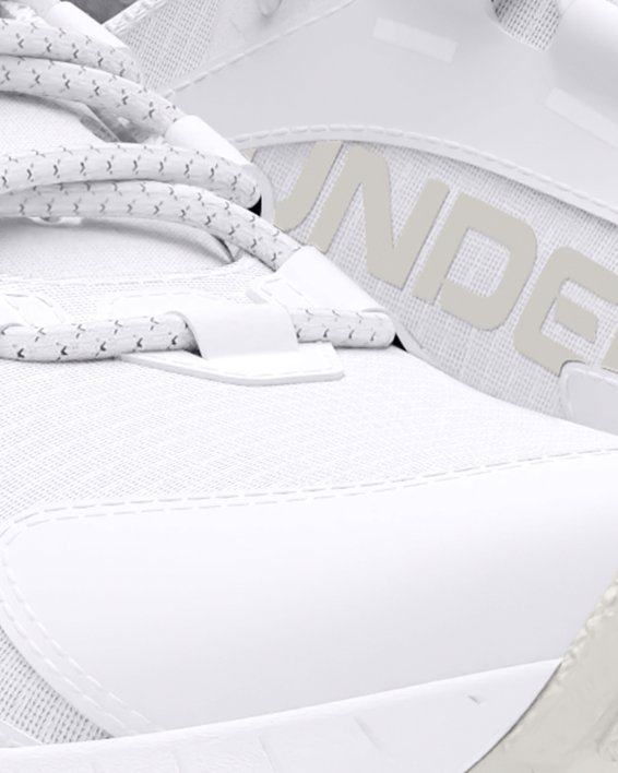 Unisex UA HOVR™ Mega 2 MVMNT Sportstyle Shoes in White image number 3