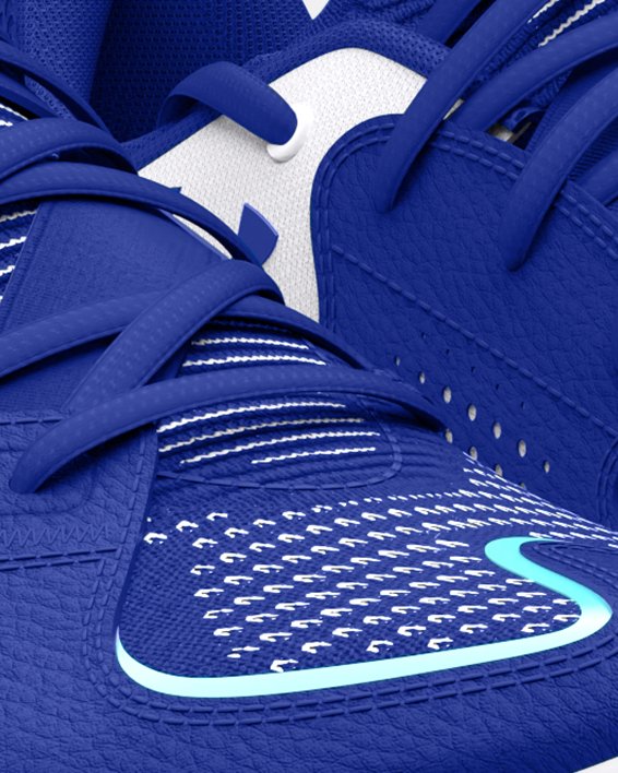 Unisex UA Flow FUTR X 3 Basketball Shoes, Blue, pdpMainDesktop image number 3
