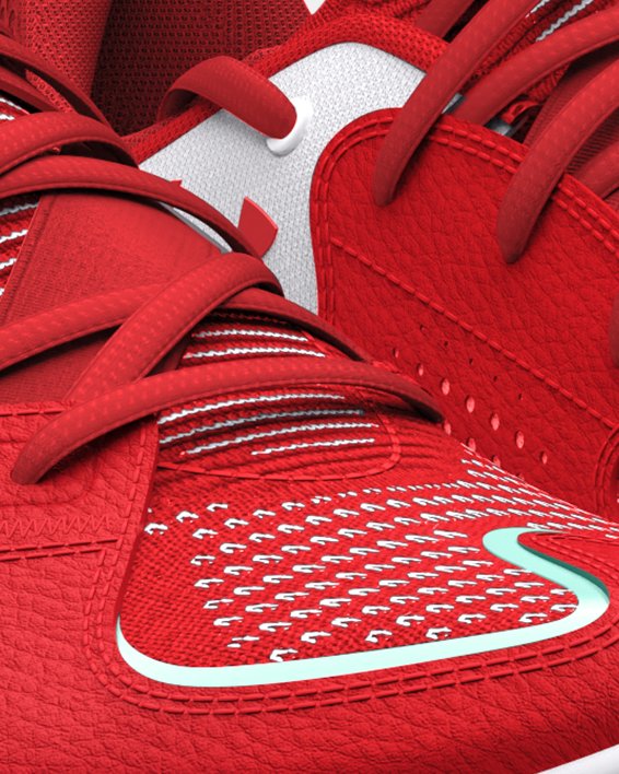 Unisex UA Flow FUTR X 3 Basketball Shoes, Red, pdpMainDesktop image number 3