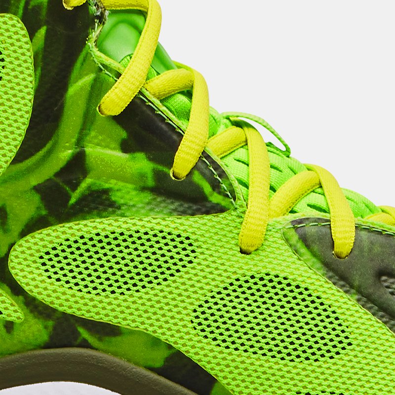 Unisex Curry Spawn FloTro Basketball Shoes Hyper Green / Rough / Flash Light 10