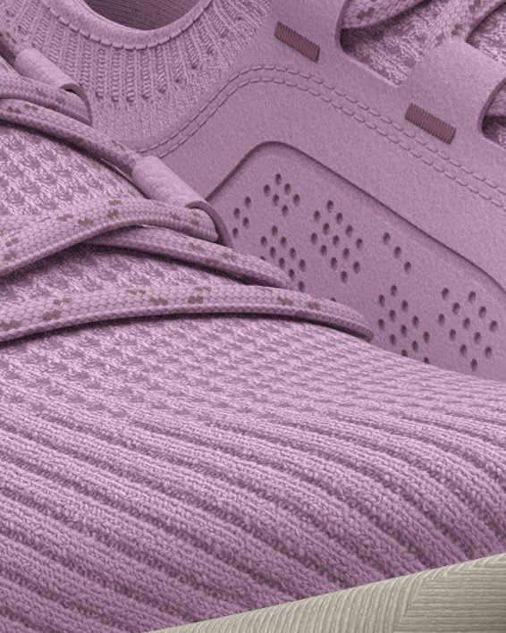 Women's UA HOVR™ Phantom 3 SE Suede Running Shoes in Purple image number 3