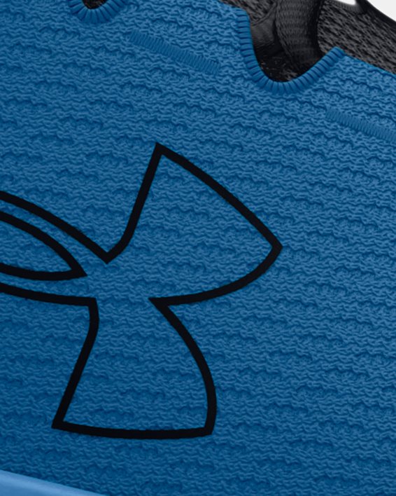 Grade School UA Charged Pursuit 3 Big Logo Laufschuhe für Jungen, Blue, pdpMainDesktop image number 0