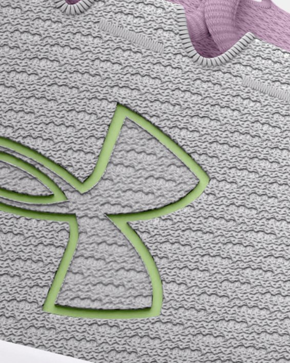 Chaussure de course Grade School UA Charged Pursuit 3 Big Logo pour fille, Gray, pdpMainDesktop image number 0