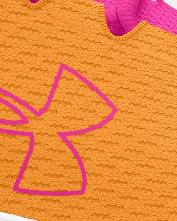 Girls' Grade School UA Charged Pursuit 3 Big Logo Running Shoes, Orange, pdpMainDesktop image number 0