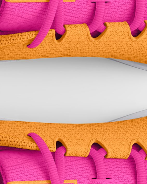 Girls' Grade School UA Charged Pursuit 3 Big Logo Running Shoes, Orange, pdpMainDesktop image number 2