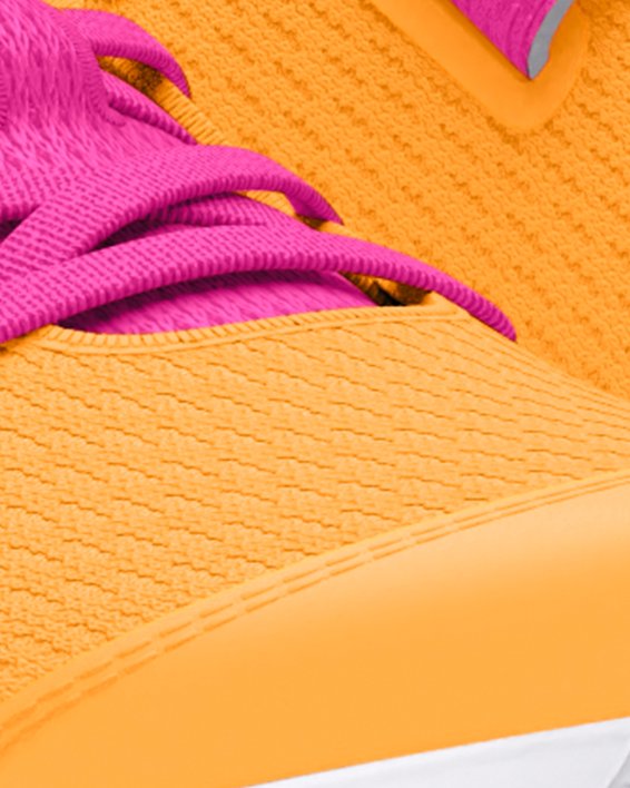 Zapatillas de running UA Pursuit 3 AC Big Logo para niña (2-5 años), Orange, pdpMainDesktop image number 3