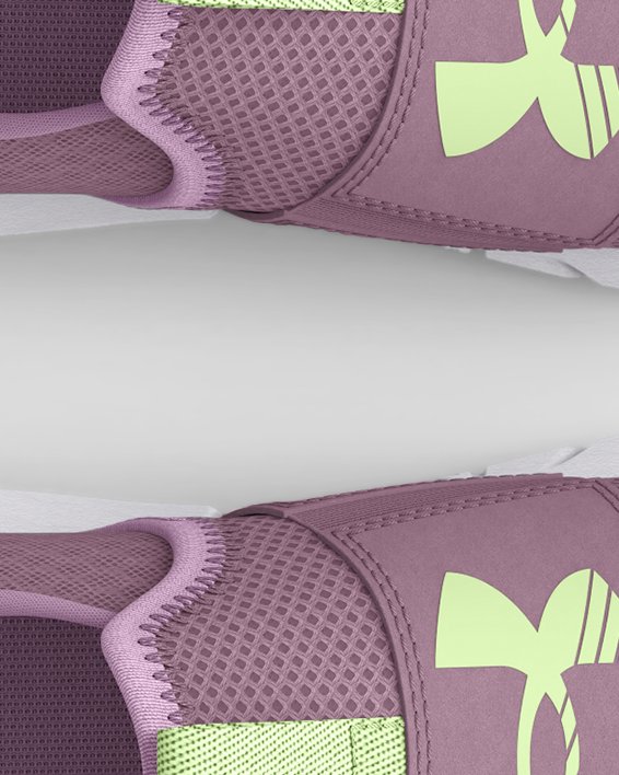 รองเท้าวิ่ง UA Flash สำหรับเด็กผู้หญิงก่อนวัยเรียน in Purple image number 2