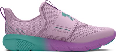 Girls' Grade School UA Flash Fade Running Shoes, Purple, pdpMainDesktop image number 0