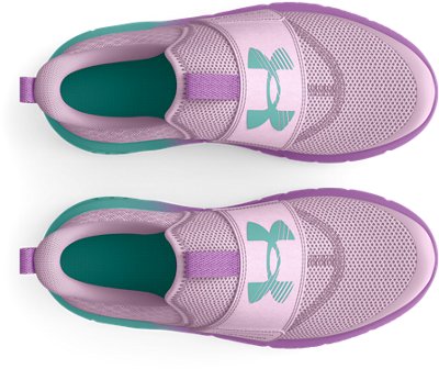 Girls' Grade School UA Flash Fade Running Shoes, Purple, pdpMainDesktop image number 2