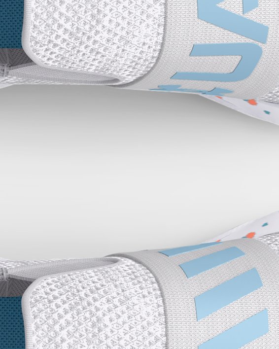 Women's UA Surge 3 Slip Paint Splatter Running Shoes in White image number 2