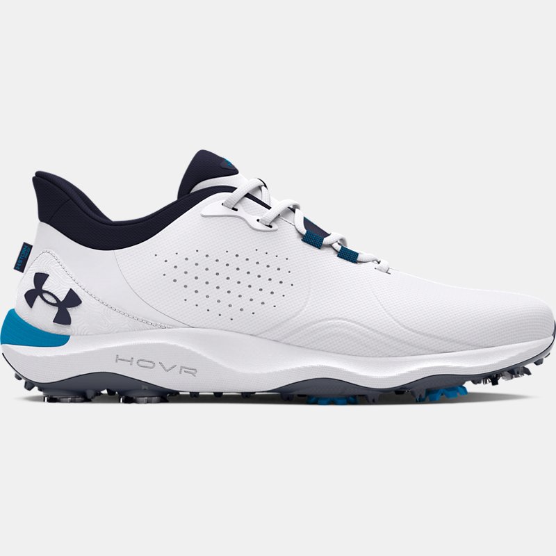 Image of Under Armour Men's Under Armour Drive Pro Wide Golf Shoes White / Capri / Midnight Navy 7.5