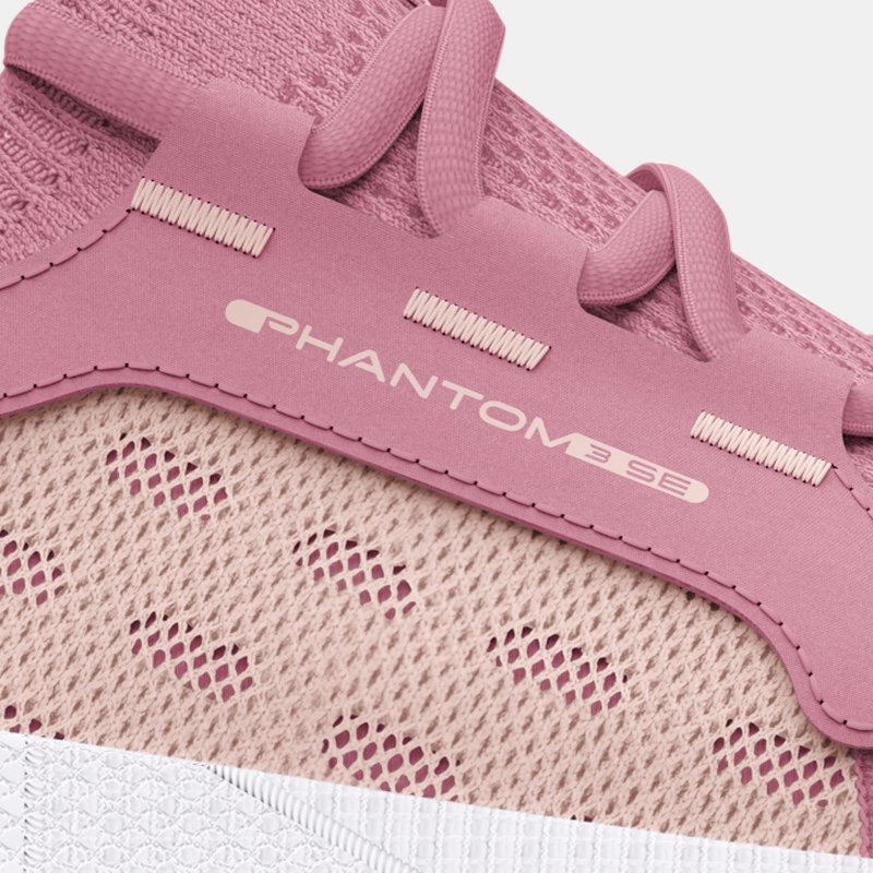 Grade School  Under Armour  HOVR™ Phantom 3 SE Running Shoes Pink Elixir / White / Pink Elixir 5