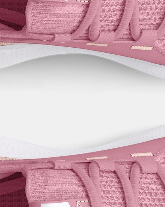 Grade School UA HOVR™ Phantom 3 SE Running Shoes in Pink image number 2