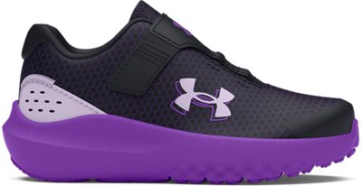 Under Armour Girls Black Girls' Infant Surge 4 Ac Running Shoes / Lavish / Salt Purple Size 8.5