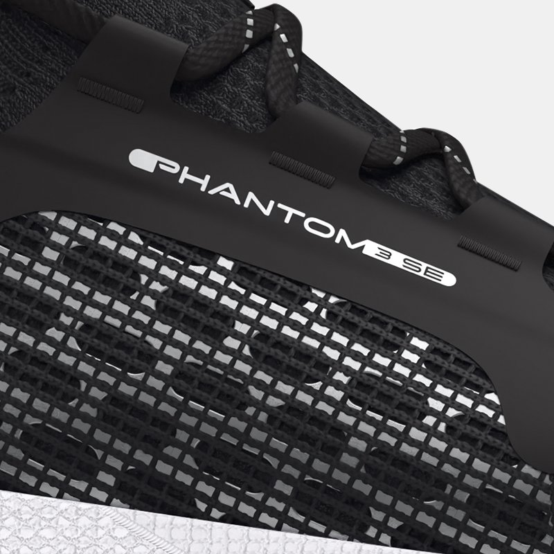 Zapatillas de running Under Armour HOVR™ Phantom 3 SE Reflect unisex Negro / Blanco / Reflectante 42.5