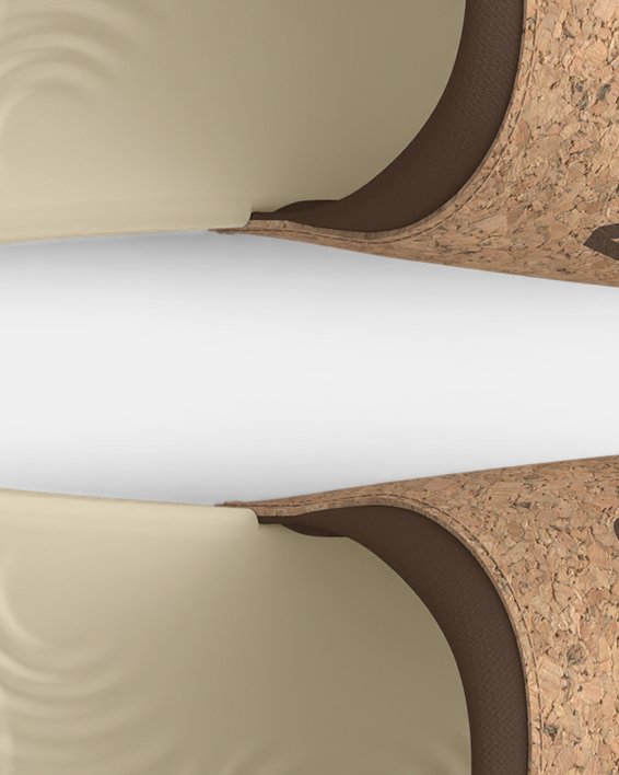 Unisex UA Ignite Select Cork Slides in Brown image number 2