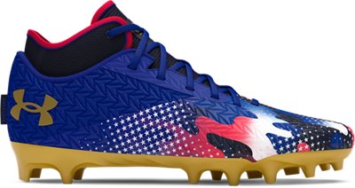 Crampons Under Armour Spotlight Franchise 4 RM Jr – Phoenix Fire, Taille 5.5Y
