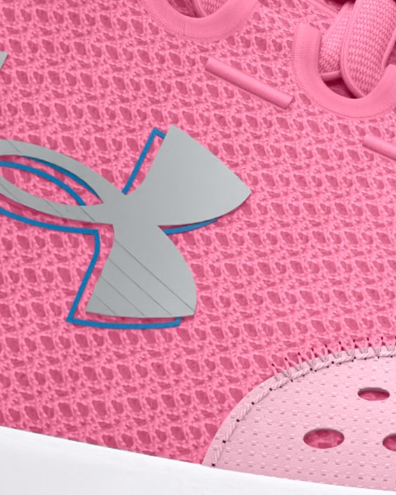 Girls' Grade School UA Surge 4 Printed Running Shoes, Pink, pdpMainDesktop image number 0