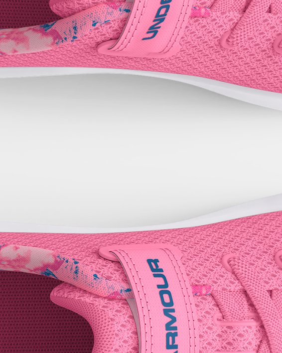 Girls' Pre-School UA Surge 4 AC Printed Running Shoes, Pink, pdpMainDesktop image number 2