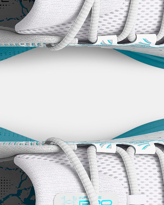 Unisex UA Infinite Pro Fire & Ice Running Shoes, White, pdpMainDesktop image number 2