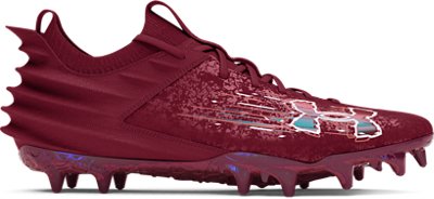 All red under armour football cleats sales