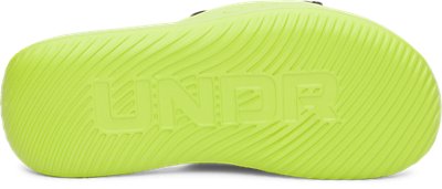 Сандалии Under Armour UA Ignite Pro 8 Slides для мальчиков, цвет: Чёрный / Зелёный — фото 4