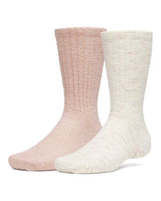 Chaussettes classiques Under Armour Sportswear Cozy unisexes (lot de 2 paires) Winter Blanc / Bashful Rose / Winter Blanc S