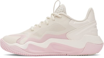 Женские кроссовки Under Armour UA Ace Low 2 Volleyball, цвет: Серо-бежевый / Розовый — фото 2