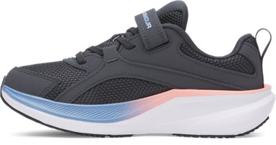 Кроссовки Under Armour UA Charged+ Assert 11 Wide Running для девочек, цвет: Антрацитовый / Розовый — фото 2